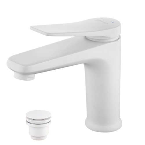 Смеситель для раковины Lemark BRONX LM3706MW белый матовый смеситель для раковины lemark bronx lm3706mw белый матовый