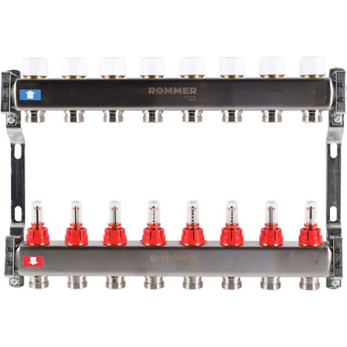 коллектор rommer с расходомерами 8 выходов