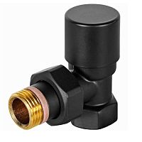 клапан запорно-балансировочный stout design черный, угловой 1/2